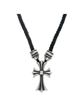 Chrome Hearts CH Cross CL Small CH Crimp Silver Necklace